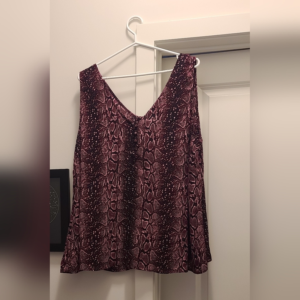 A MTL Pink/Red and Black Animal Print Sleeveless Tank